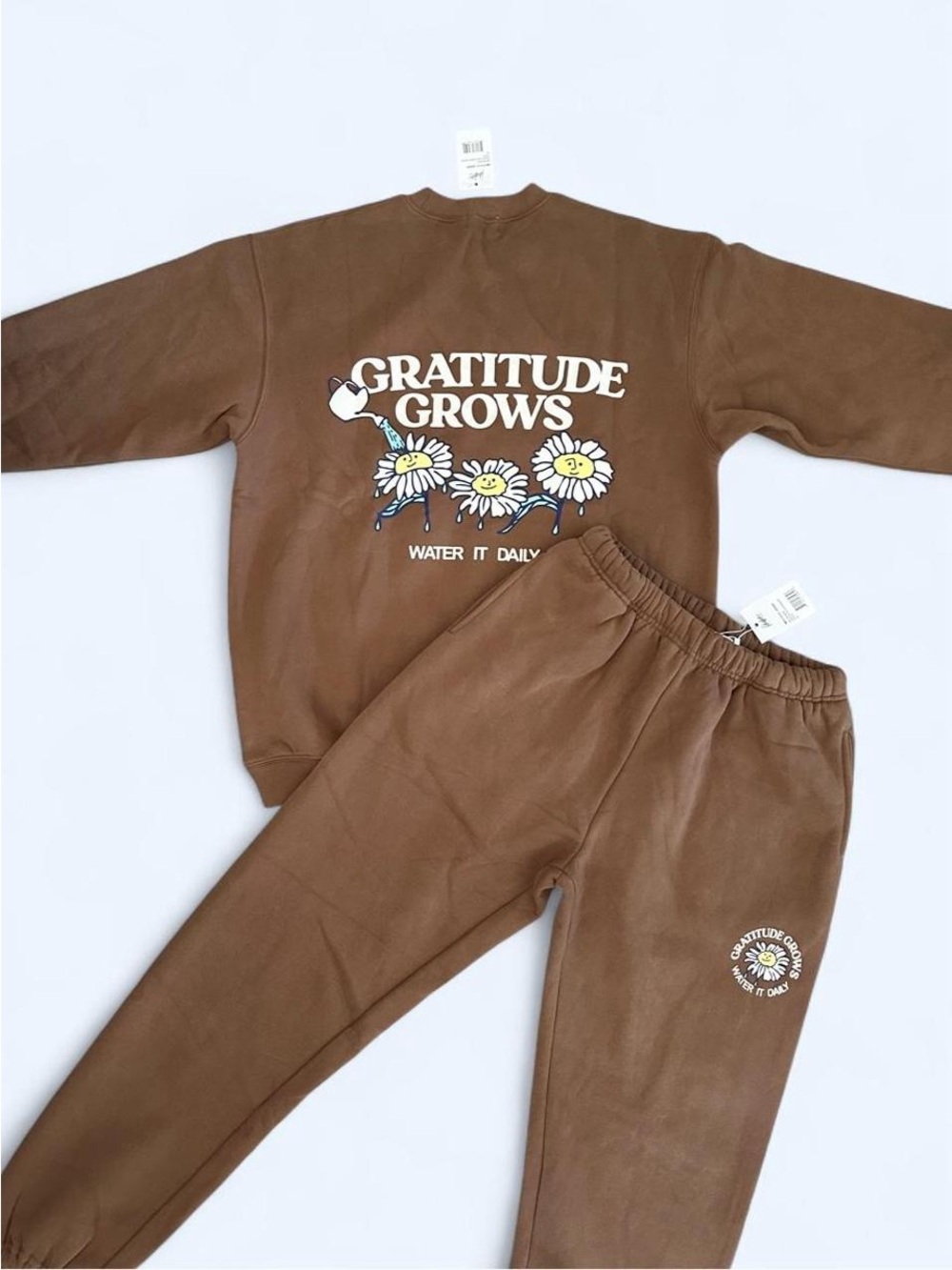 NWT Mayfair Group Gratitude Grows Mocha Sweat Set